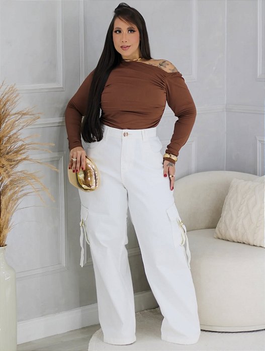 CALÇA WIDE LEG CARGO
