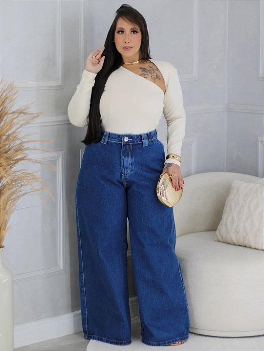 CALÇA WIDE LEG JEANS