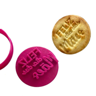 Cortador e Marcador Feliz dia das Mães 2 para biscoitos e pasta americana