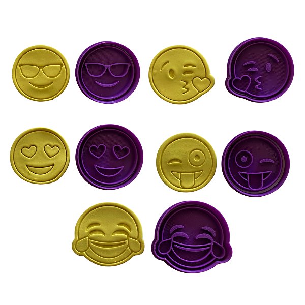 Kit Cortadores Marcadores Emoji - 5,5cm