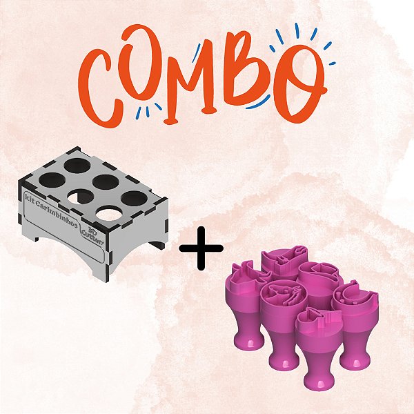 Suporte Para carimbinhos com Kit a Escolha de 5 ou 6 carimbinhos