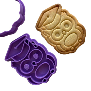 Marcador e cortador Coruja com Capelo ( Dia dos Professores) para biscoitos e pasta americana