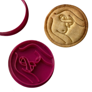 Marcador e Cortador Outubro Rosa Mama Para Pasta Americana e Biscoitos