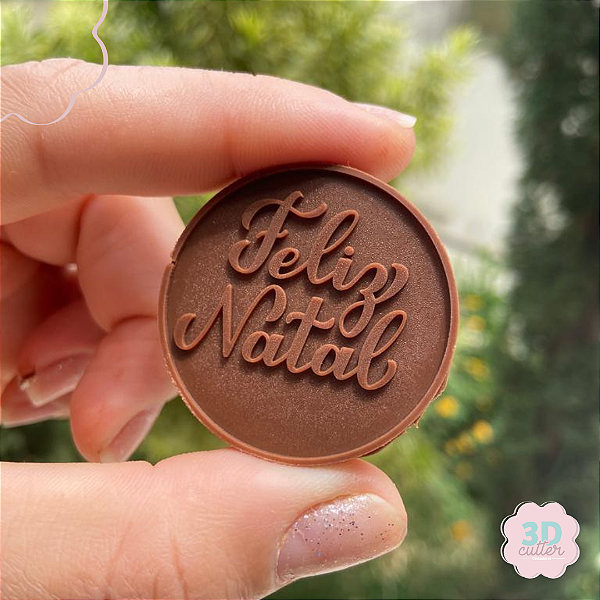 Molde de Silicone Feliz Natal - 4cm