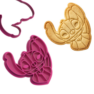 Marcador e Cortador Alienígena Azul e Rosa Para pasta Americana e Biscoitos