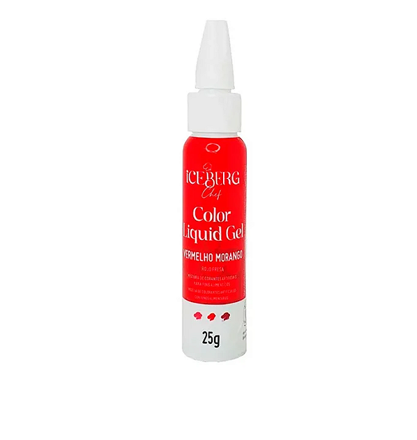 Corante Liquid Gel (VERMELHO MORANGO) Iceberg - 25g