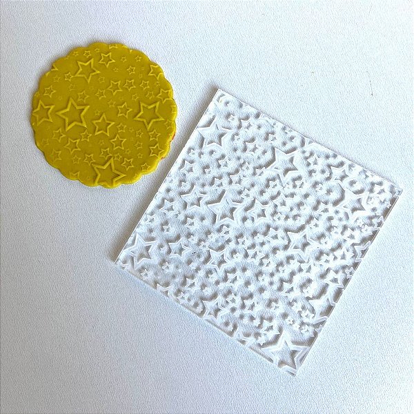 Marcador em Acrílico para doces - Textura Estrelas
