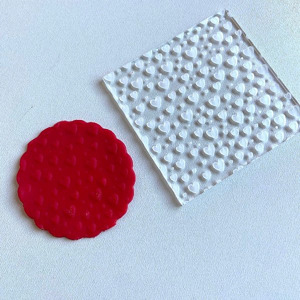 Marcador em Acrílico para doces - Textura Corações