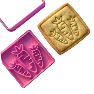 Cortador e Marcador/ Cenouras (Páscoa) para biscoitos, pasta americana, biscoitos e massinhas