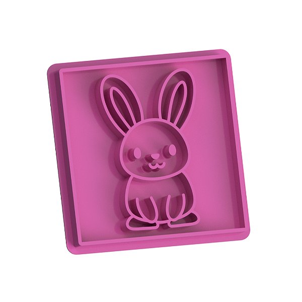 Marcador  Coelhinho de  Páscoa Quadrado 5,5cm