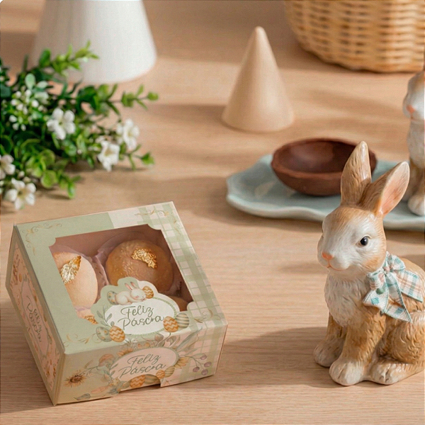 Caixa Páscoa - Para 4 Doces com Visor - Vilarejo - 10 unid.