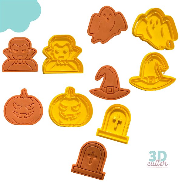 Kit Cortadores e Marcadores Halloween - 5cm