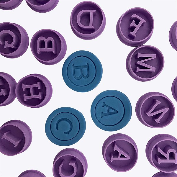 Kit Marcadores e Cortadores Letras Alfabeto Para pasta Americana e Biscoitos