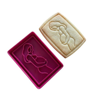 Marcador e cortador Dia Das Mães (Grávida) para biscoitos e pasta americana