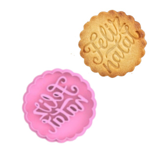 Cortador e Marcador Feliz Natal - para biscoitos e pasta americana