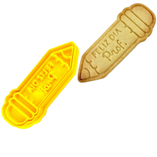 Marcador e Cortador Lápis Feliz dia Professor para biscoitos e pasta americana