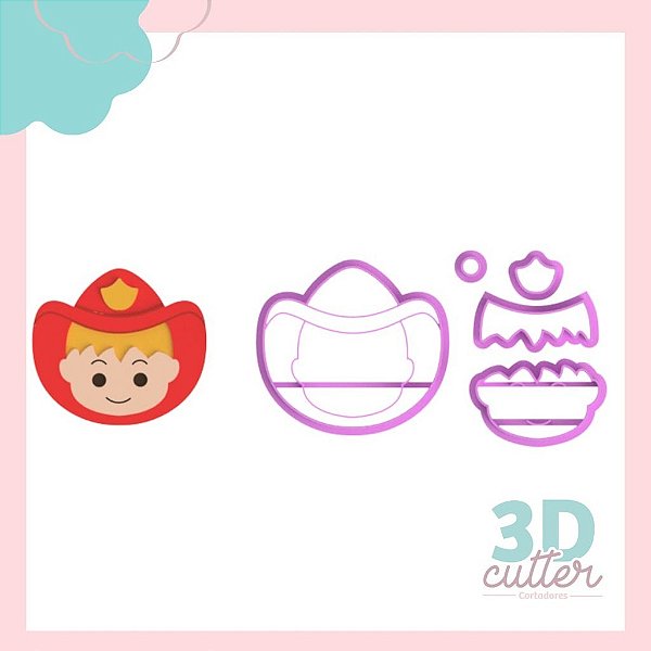 Cortador Rosto Bombeiro - 5cm