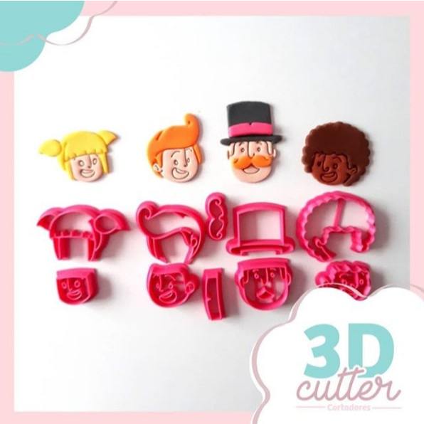 Kit Cortadores Mundo Musical (Carinhas) 4cm