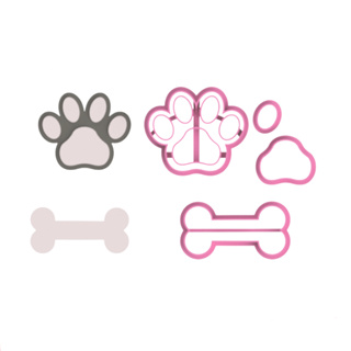 Kit Cortadores Patinha e Ossinho - 5cm