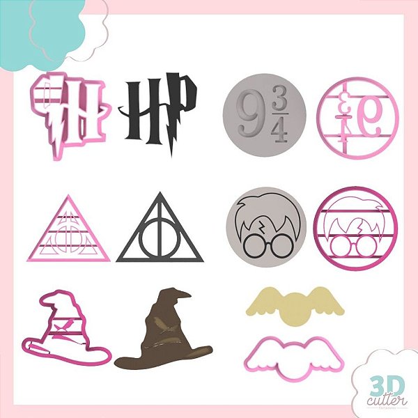 Kit  6 Modelos Cortadores HP (Harry) 5cm