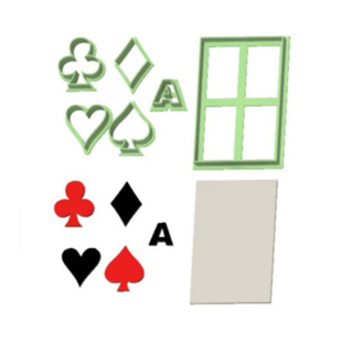 Cortador Carta de Baralho (8cm) e Nipes (3,5cm)