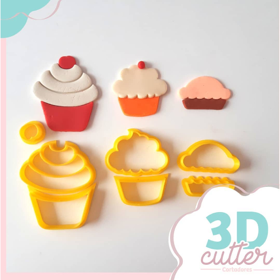 Kit de Cortadores Tema Confeitaria  4 e 5cm