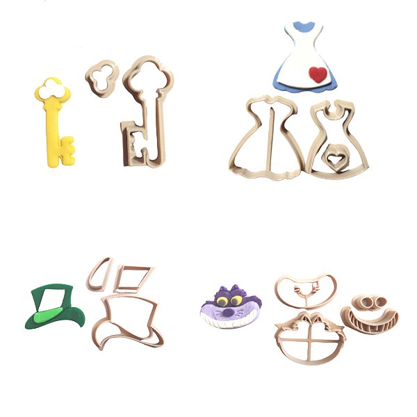 Kit Cortadores Alice País das Maravilhas - 4cm