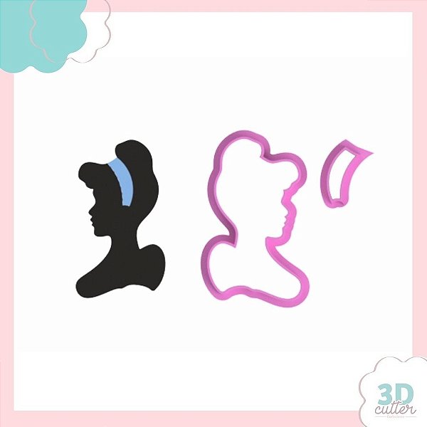 Cortador Busto  Princesa Cinderela - 5cm