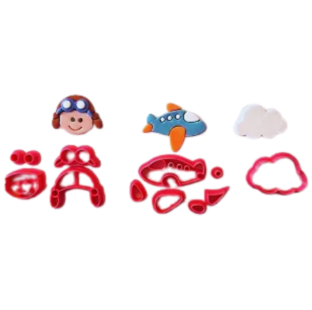 Kit Cortadores Tema Aviador 5 e 4cm