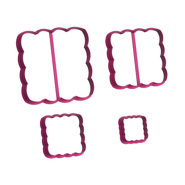 Cortadores Simples 9cm, 7cm, 5cm e 3cm  - Quadrado Escalope