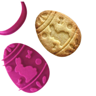 Cortador e Marcador /Ovo de Páscoa - Coelho de Lado para biscoito, pasta americana, bolachas e massinhas