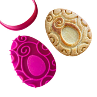 Cortador e marcador Ovo de Páscoa Espiral/para biscoitos, pasta americana, bolachas e massinhas
