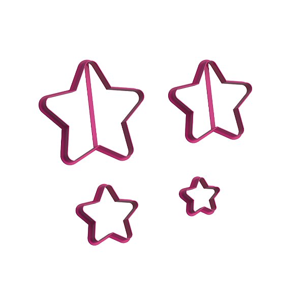 Cortadores Simples 9cm, 7cm, 5cm e 3cm  - Estrela