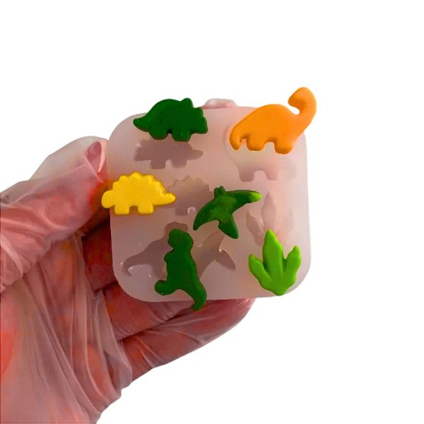Molde de Silicone para apliques de Confeitaria - Dinossauros 1