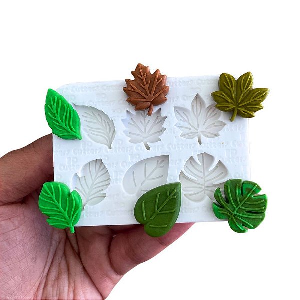 Molde de Silicone Artesanato para Apliques - Folhas (Jardim)