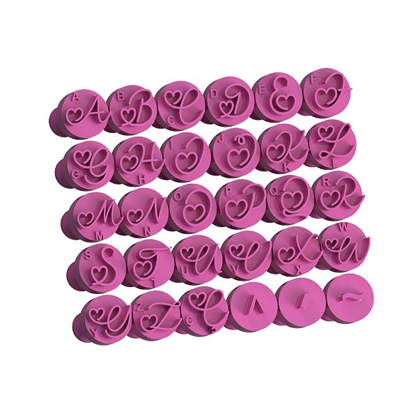 Carimbo para Doces Brigadeiro - Alfabeto do Amor (Dia dos Namorados)