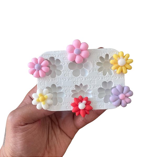 Molde de Silicone para Artesanato Mini Apliques - Flores