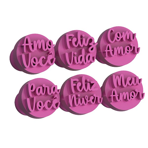 Carimbo para Doces Brigadeiro - Frases de Amor (2,5cm) (Dia dos namorados)