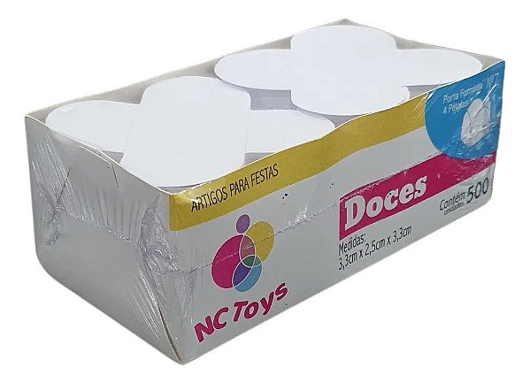 Caixa Master 500 Forminhas  BRANCAS para Doces Nº 7, 4 petálas