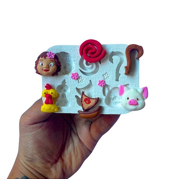 Molde de Silicone para Artesanato Aplique Princesa Tropical
