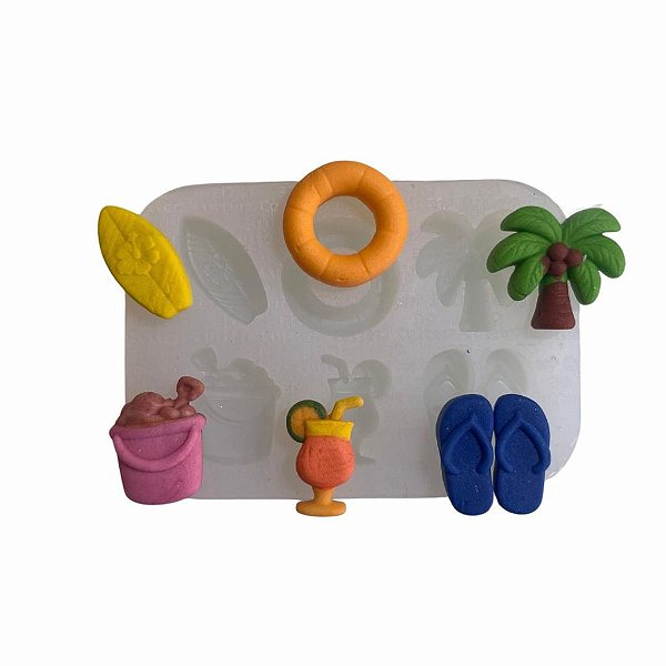 Molde de Silicone para Artesanato - Praia