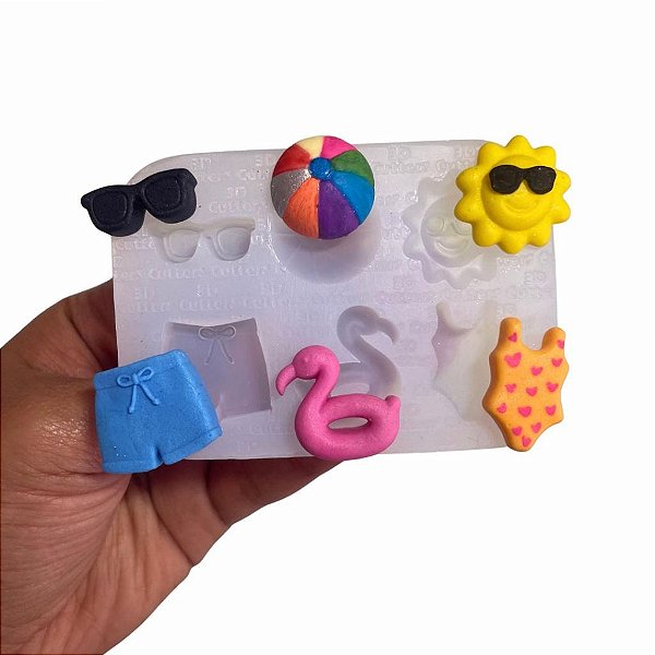 Molde de Silicone Alimentício - Festa na Piscina
