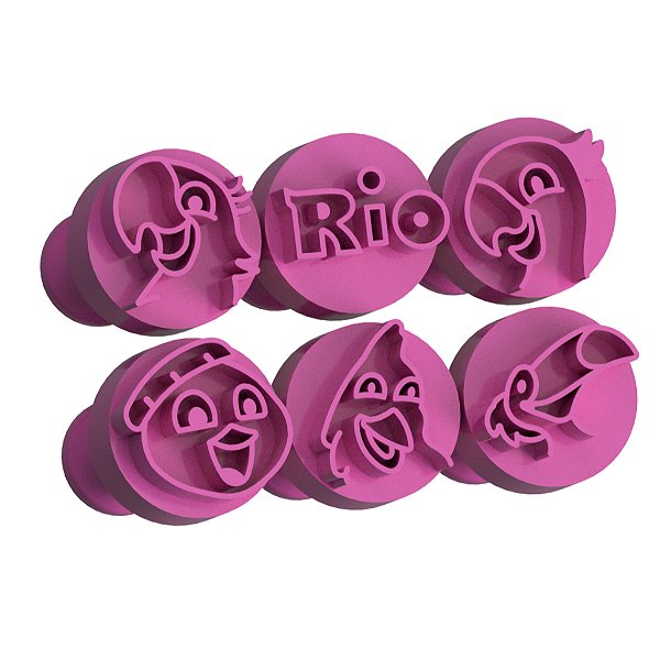 Carimbos para Doces Brigadeiro Arara Azul e Amigos