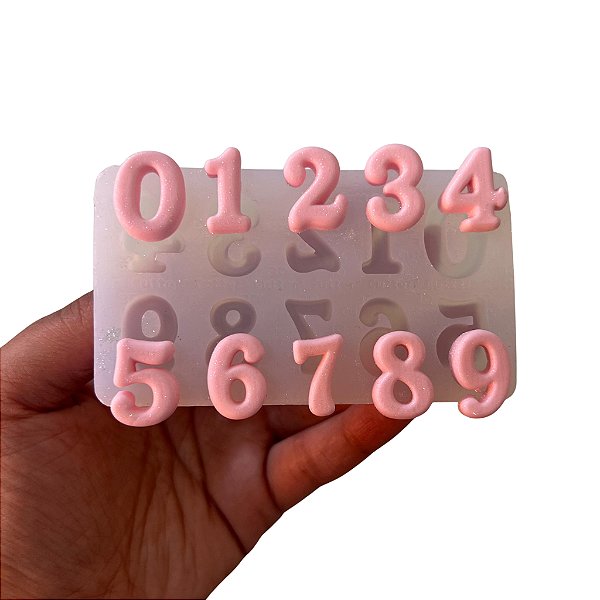 Molde de Silicone Alimentício para Apliques - Numerais