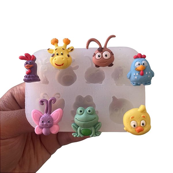 Molde de Silicone para apliques de Confeitaria - Galinha Musical