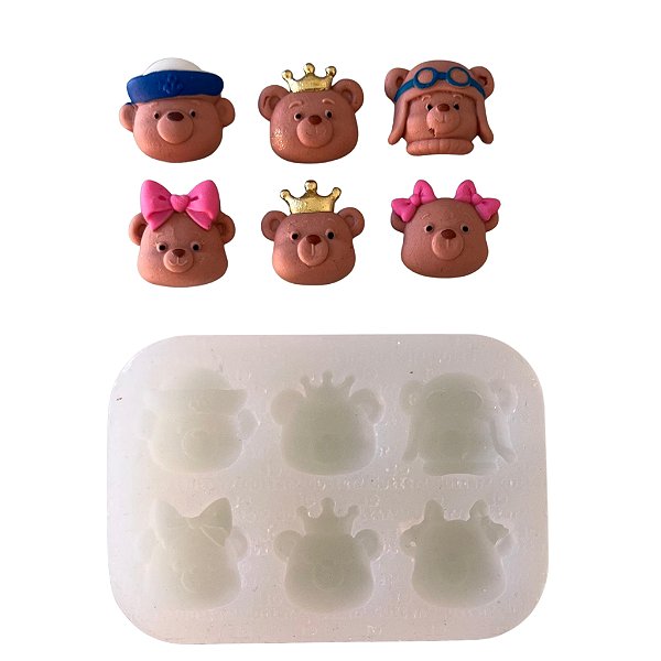 Molde de Silicone para apliques de Artesanato - Ursinhos