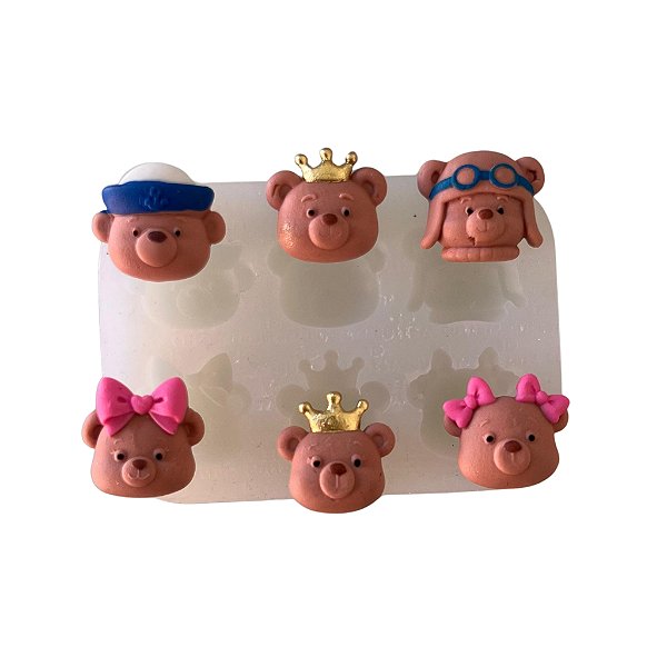 Molde de Silicone para apliques de Confeitaria - Ursinhos