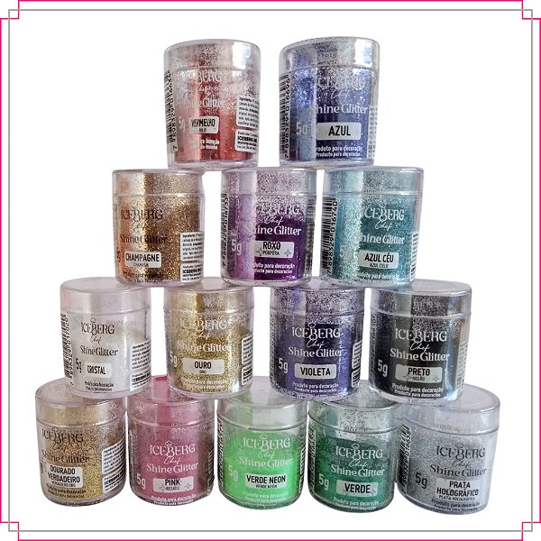 Glitter Glow Corante Pó Decorativo  Comestível Iceberg 5g