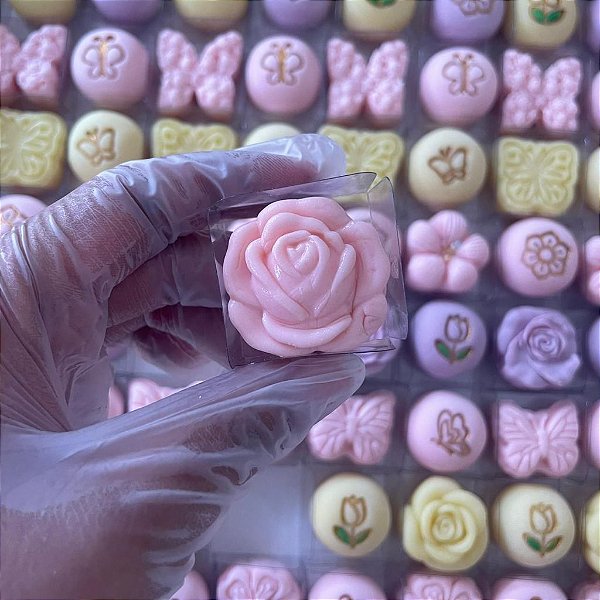Molde de Silicone para apliques de Confeitaria - Rosa Modelo 02