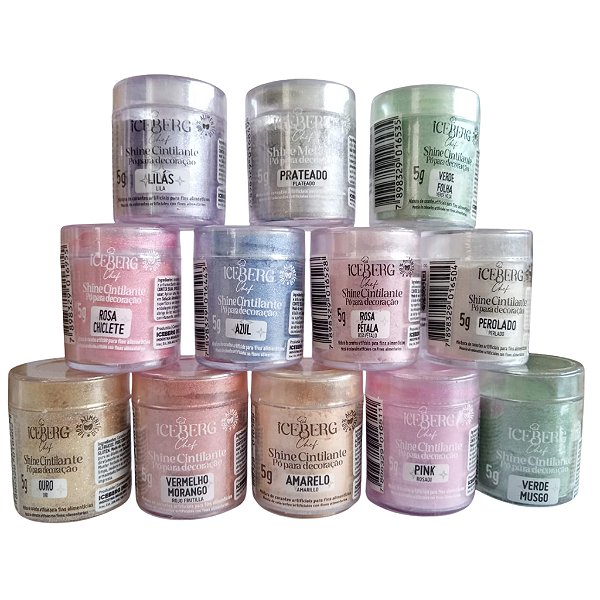 Corante em Pó para Decoração Shine Cintilante/Metálico Comestível Iceberg-5g